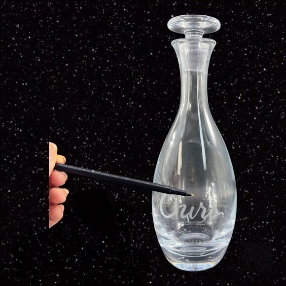 Kate Spade Lenox Clear Glass Crystal Decanter W Stopper Marked Our Vintage Glass - Picture 7 of 15